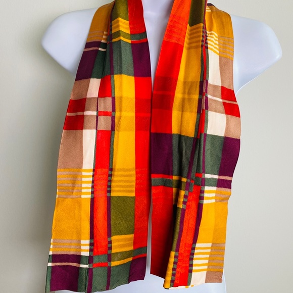 Beautiful Unisex Vintage Plaid Sash Style Scarf - Picture 4 of 9
